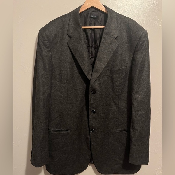 Giorgio Armani Classico Charcoal Gray Black Men's Wool & Cashmere Blazer 44R - Picture 8 of 16